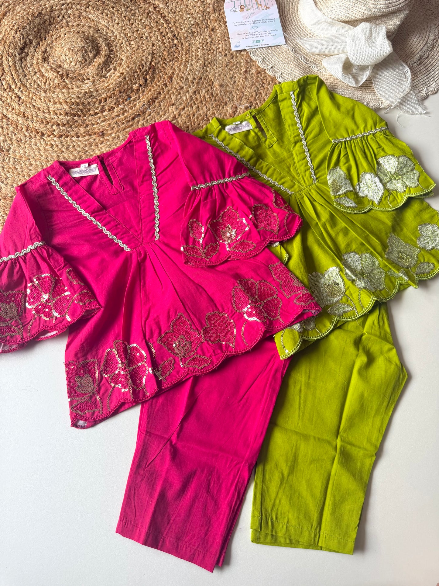 Soft Cotton Sequins Coord set