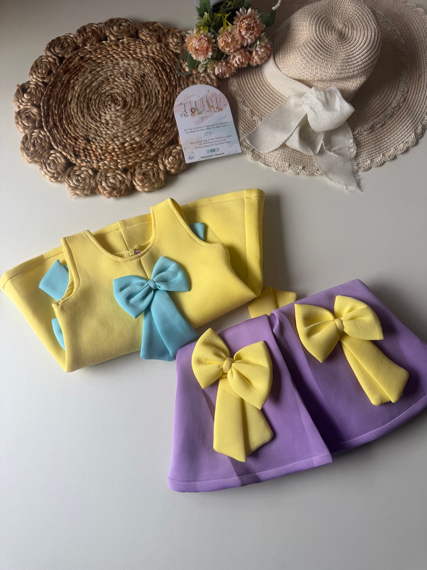 Aline Scuba Bow Frock in 2 Colours