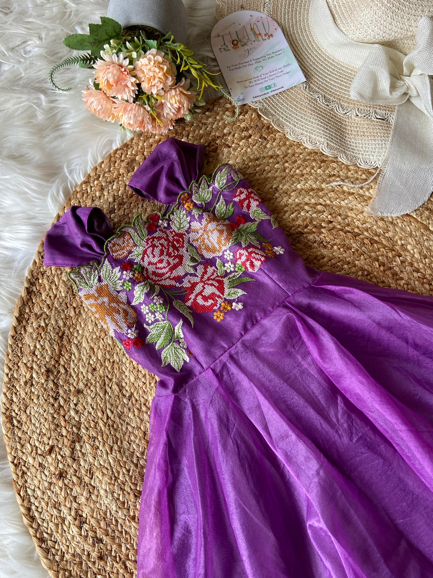 Organza Cutwork Flared Gown