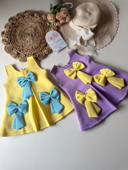 Aline Scuba Bow Frock in 2 Colours