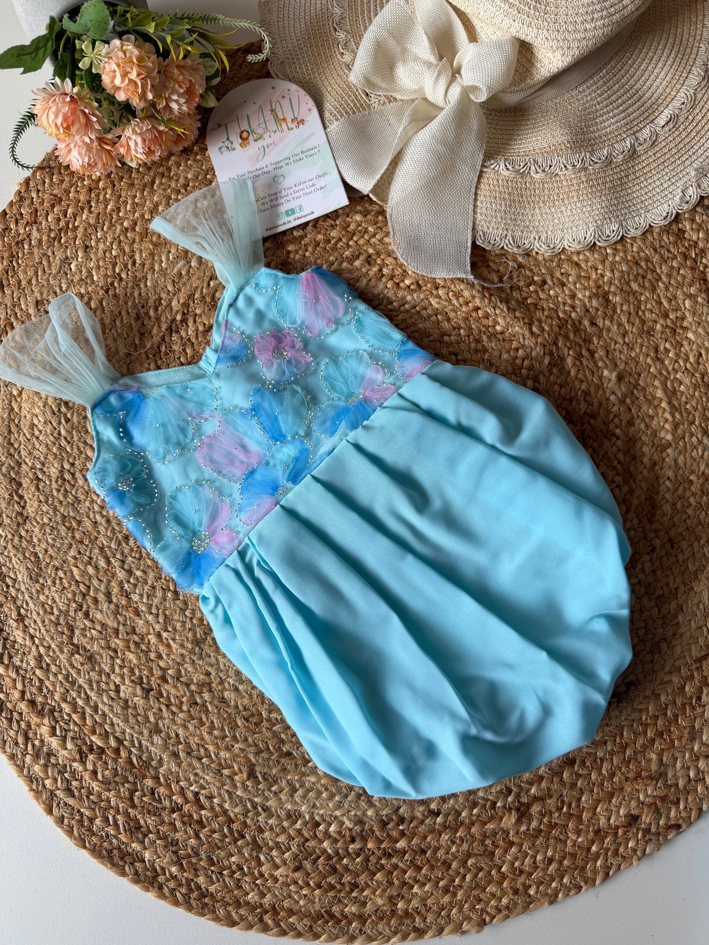 Net Romper with Tulle Skirt