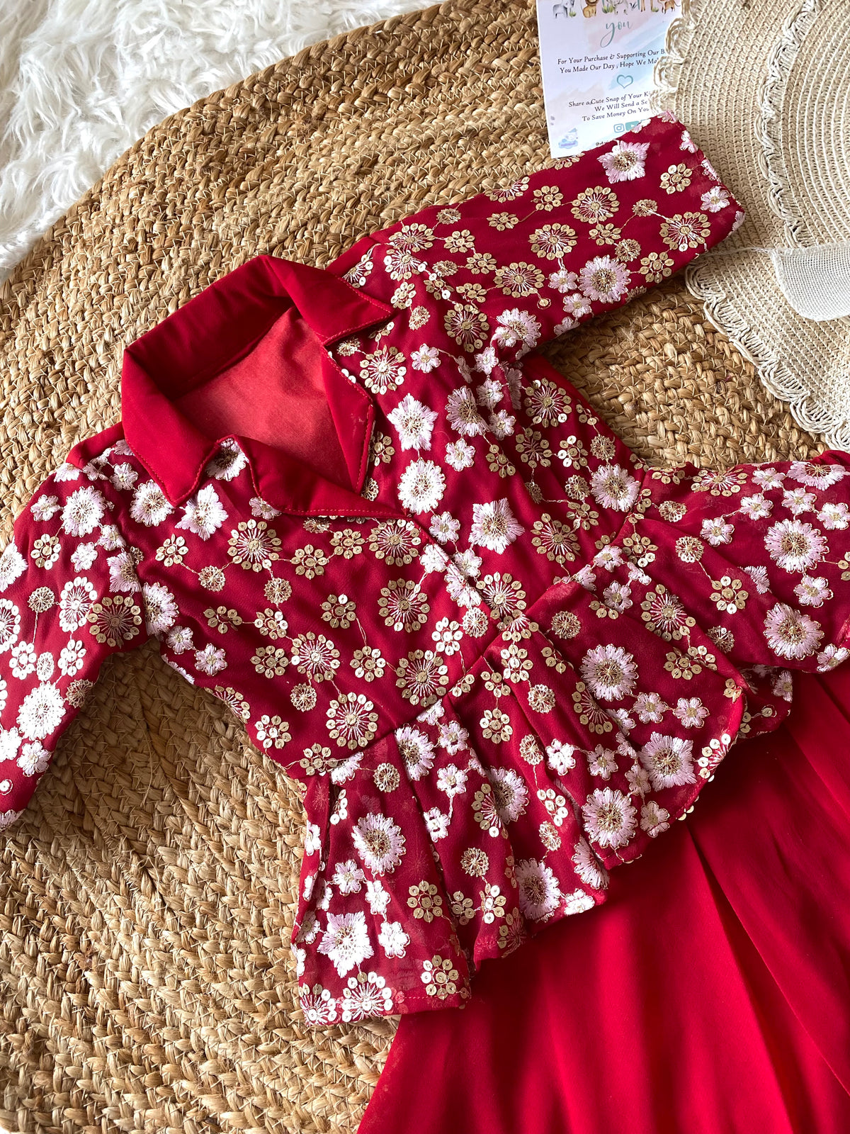 Embroidery Thread Work Peplum Co-ord Set