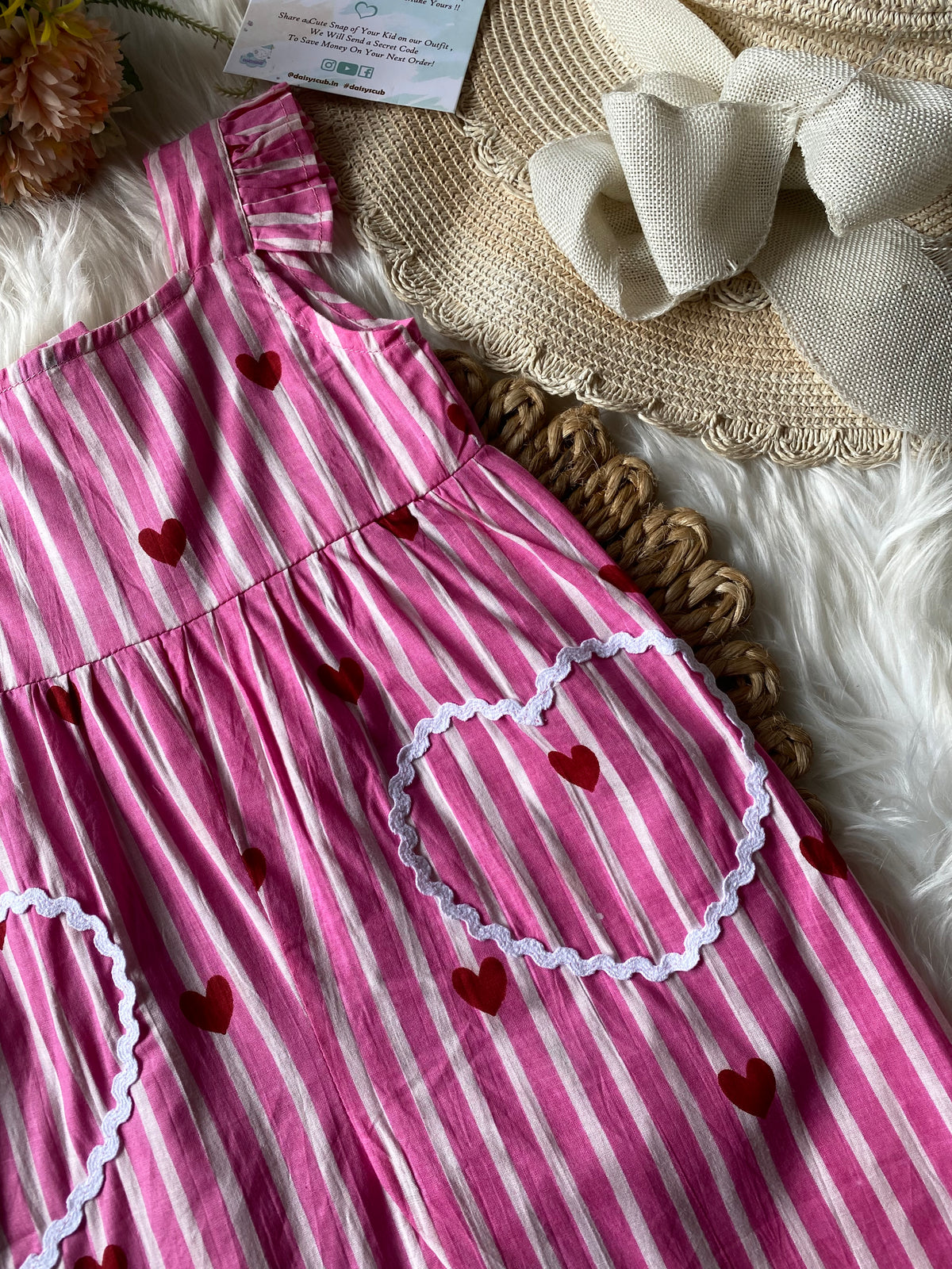 Cotton Heart Frill Jumpsuit in 2 Colours