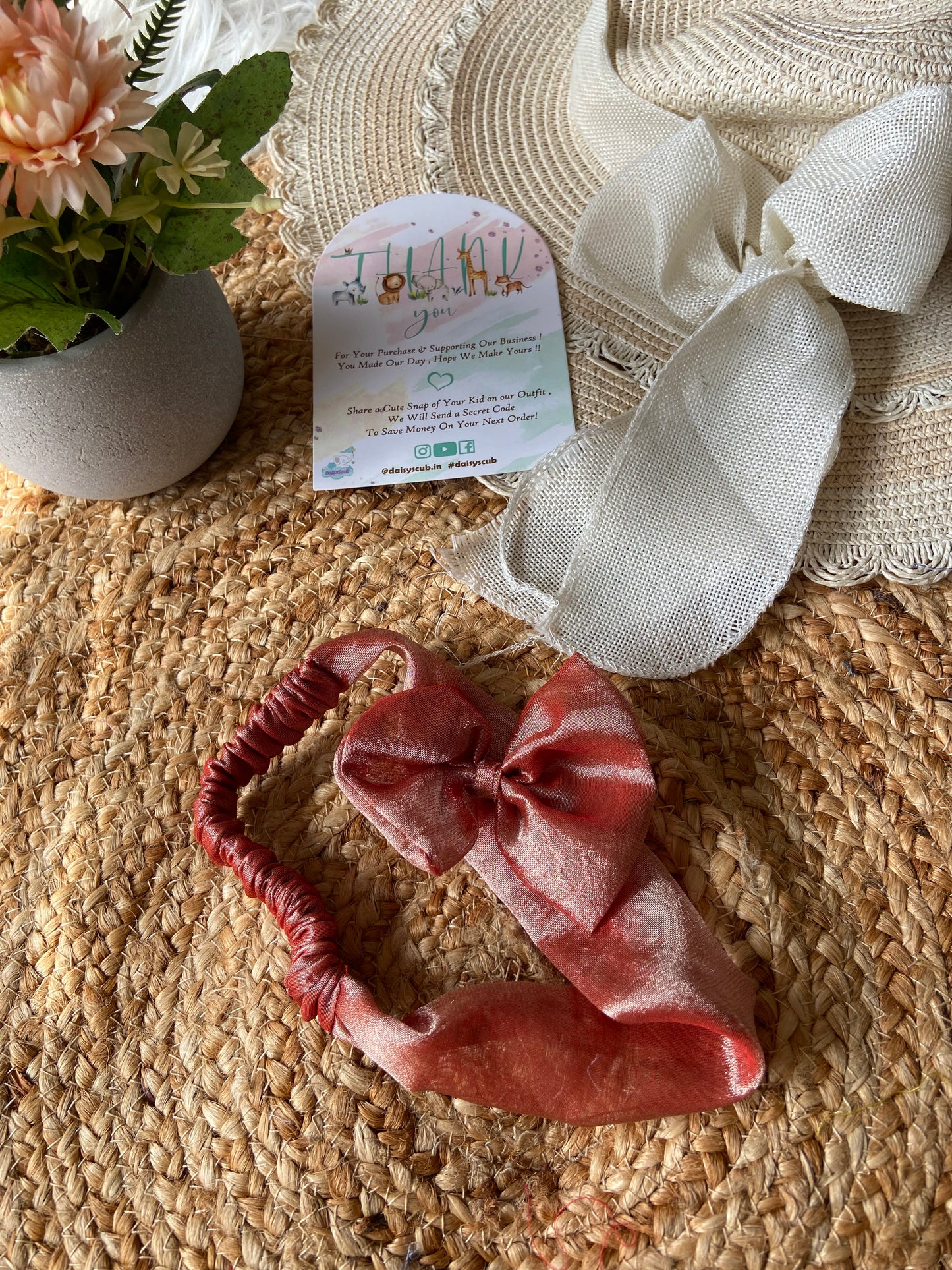 Tissue Elastic Headband with Bow