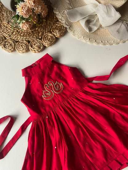 Banarasi Cotton Silk Handwork Frill Frock
