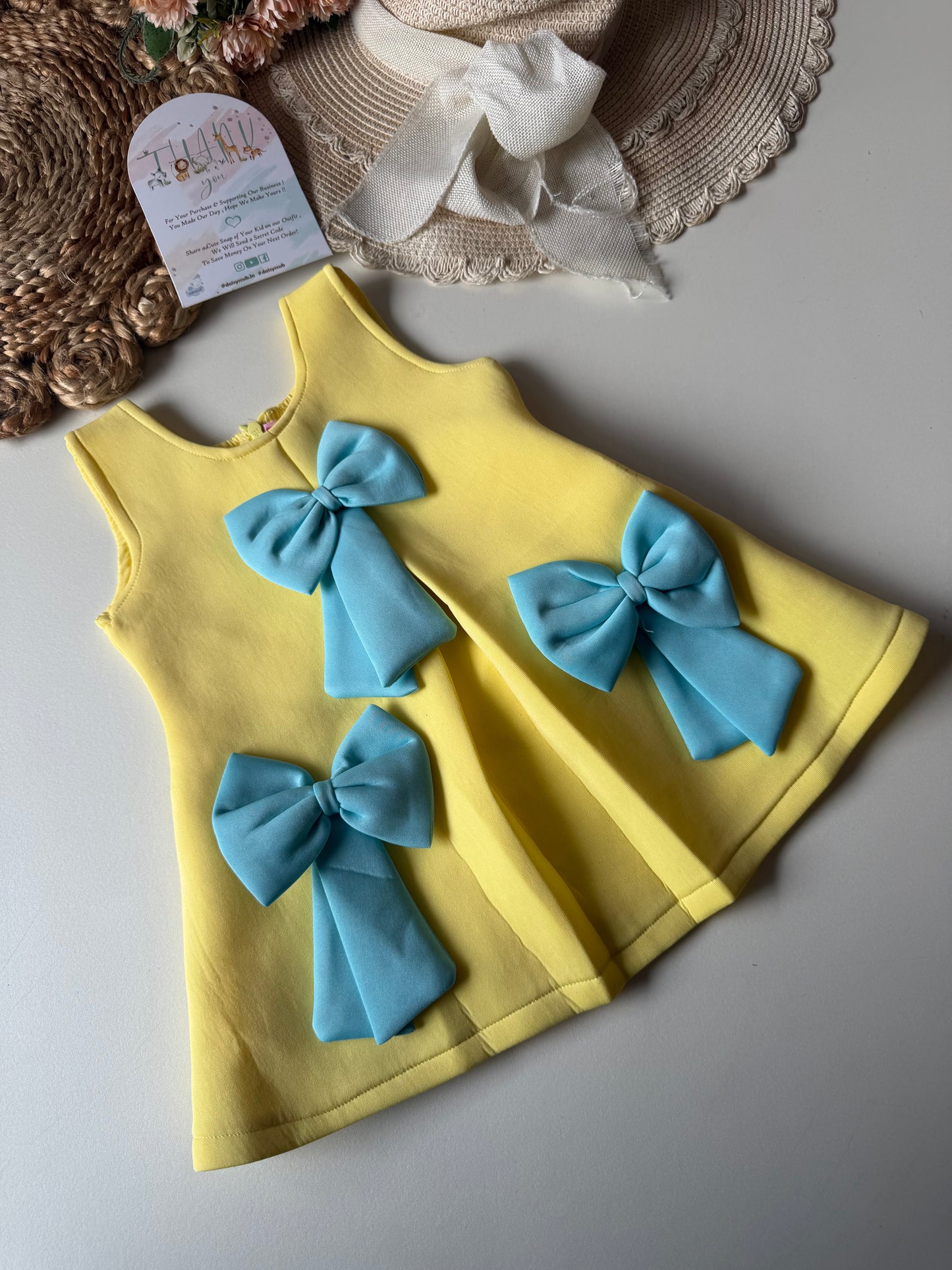 Aline Scuba Bow Frock in 2 Colours