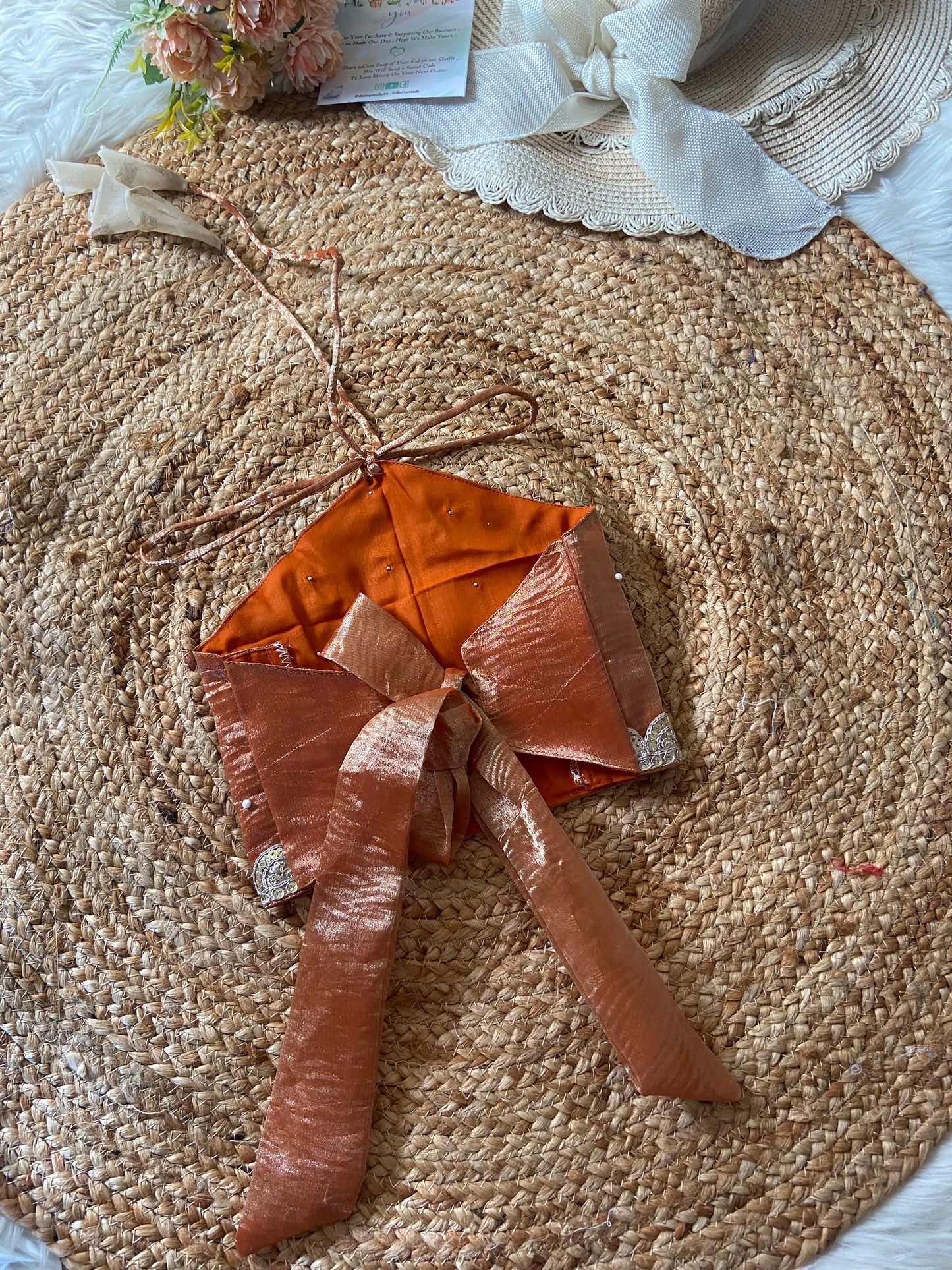 Halter Neck Tissue Pearl Lehenga