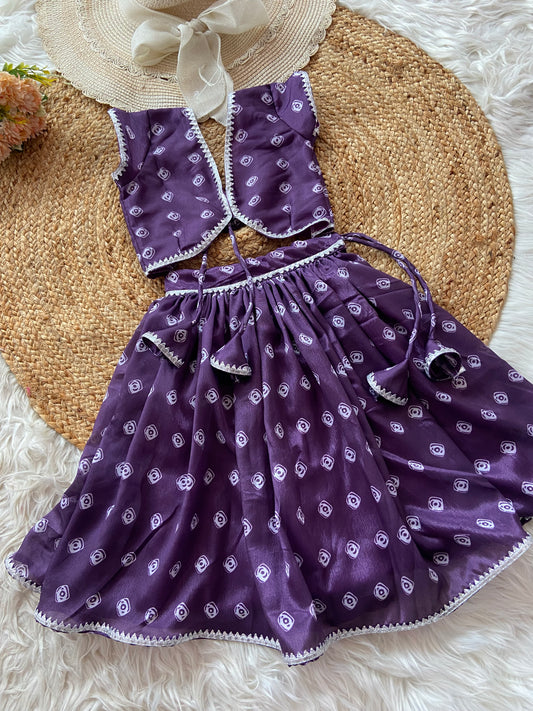 Purple Polka Dot Lehenga set