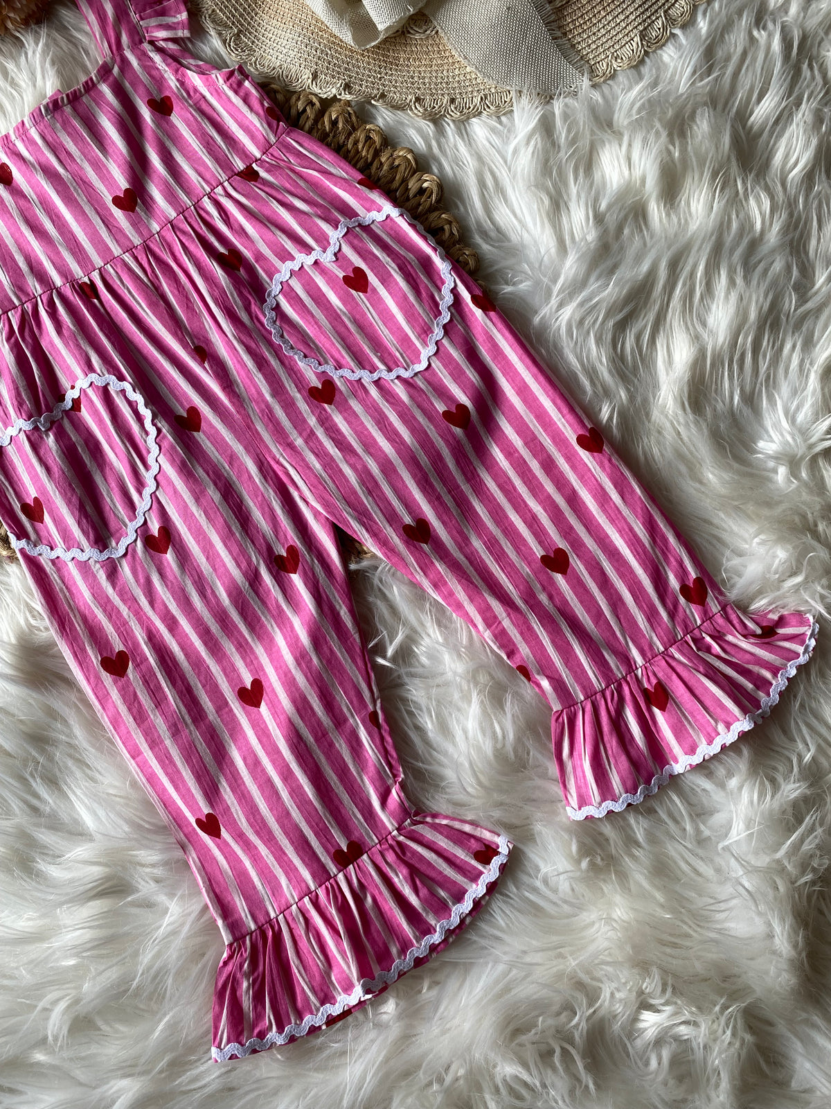 Cotton Heart Frill Jumpsuit in 2 Colours
