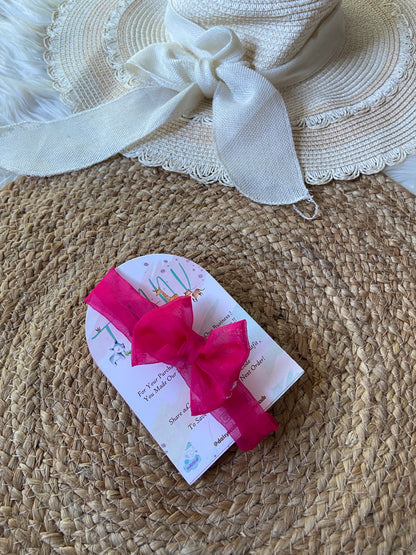 Organza Elastic Headband with Bow