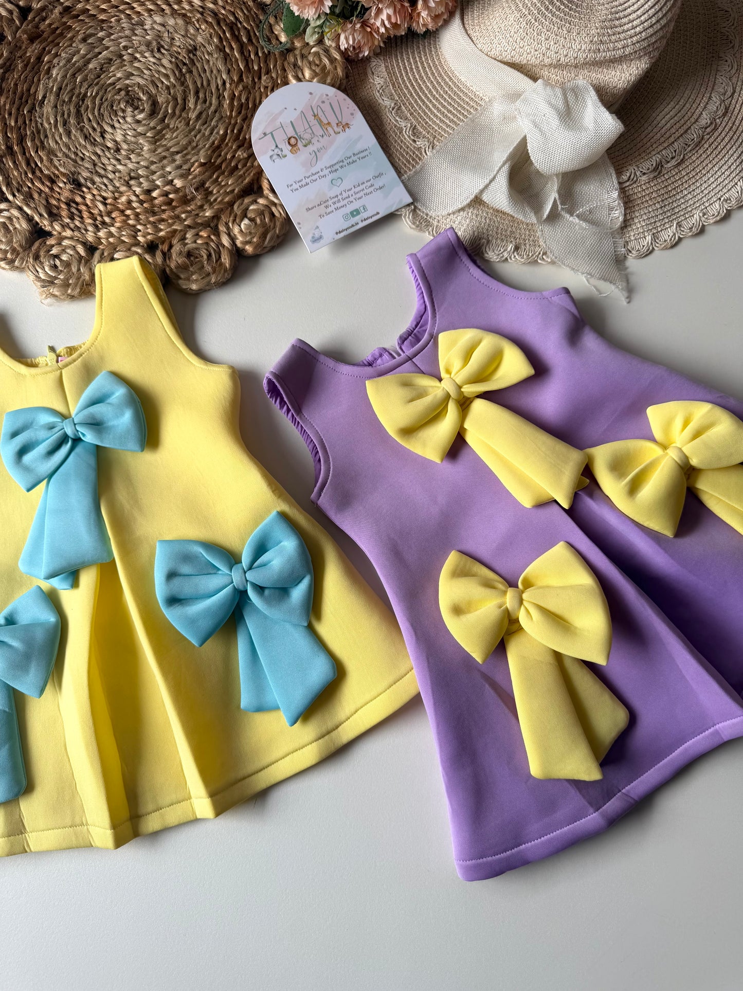 Aline Scuba Bow Frock in 2 Colours