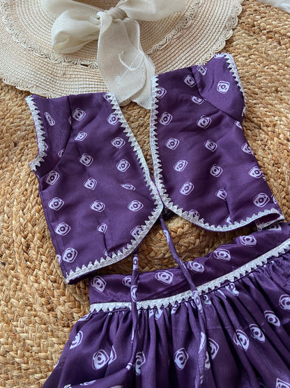 Purple Polka Dot Lehenga set