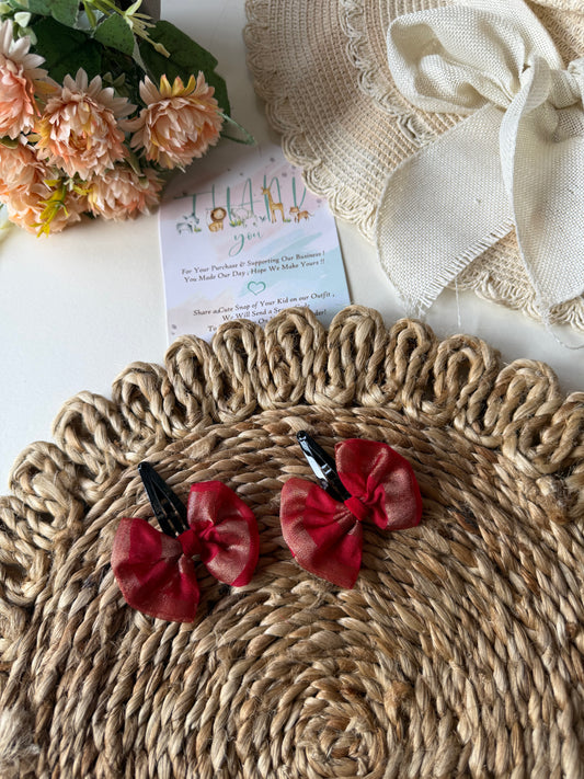 Striped Red hair Pin