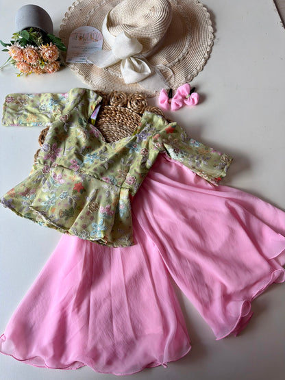 Cosmos Sequins Work Peplum Co-ord Set