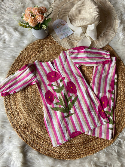 Kids Pure Cotton Floral Kurti Sets