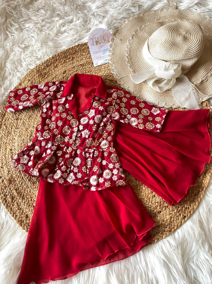 Embroidery Thread Work Peplum Co-ord Set