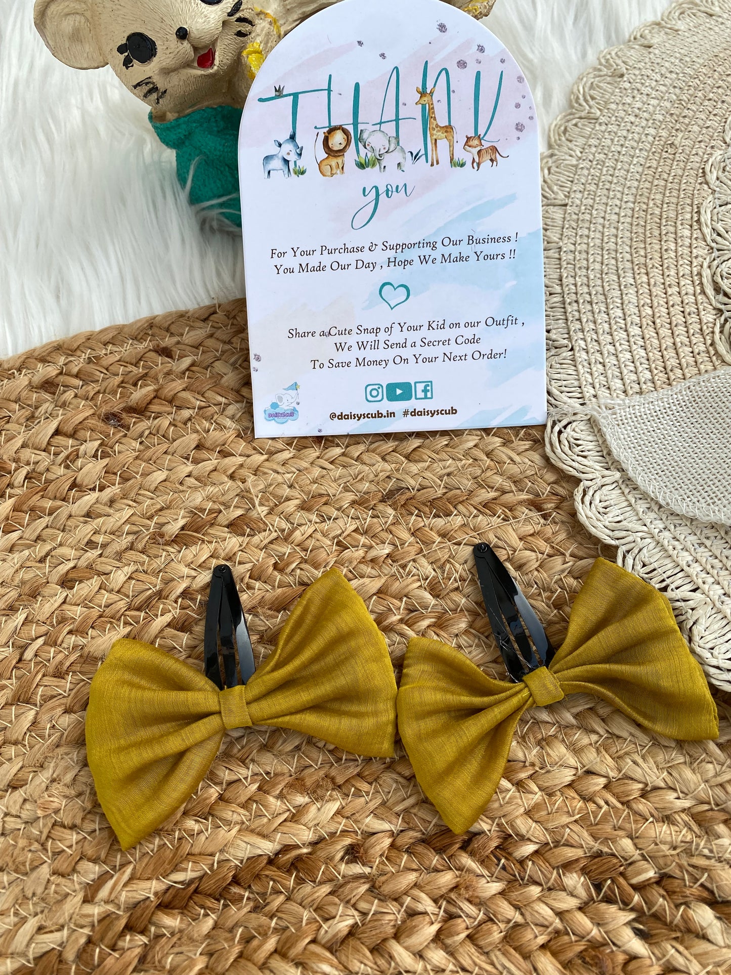Mul Chanderi Mustard Hair Pin