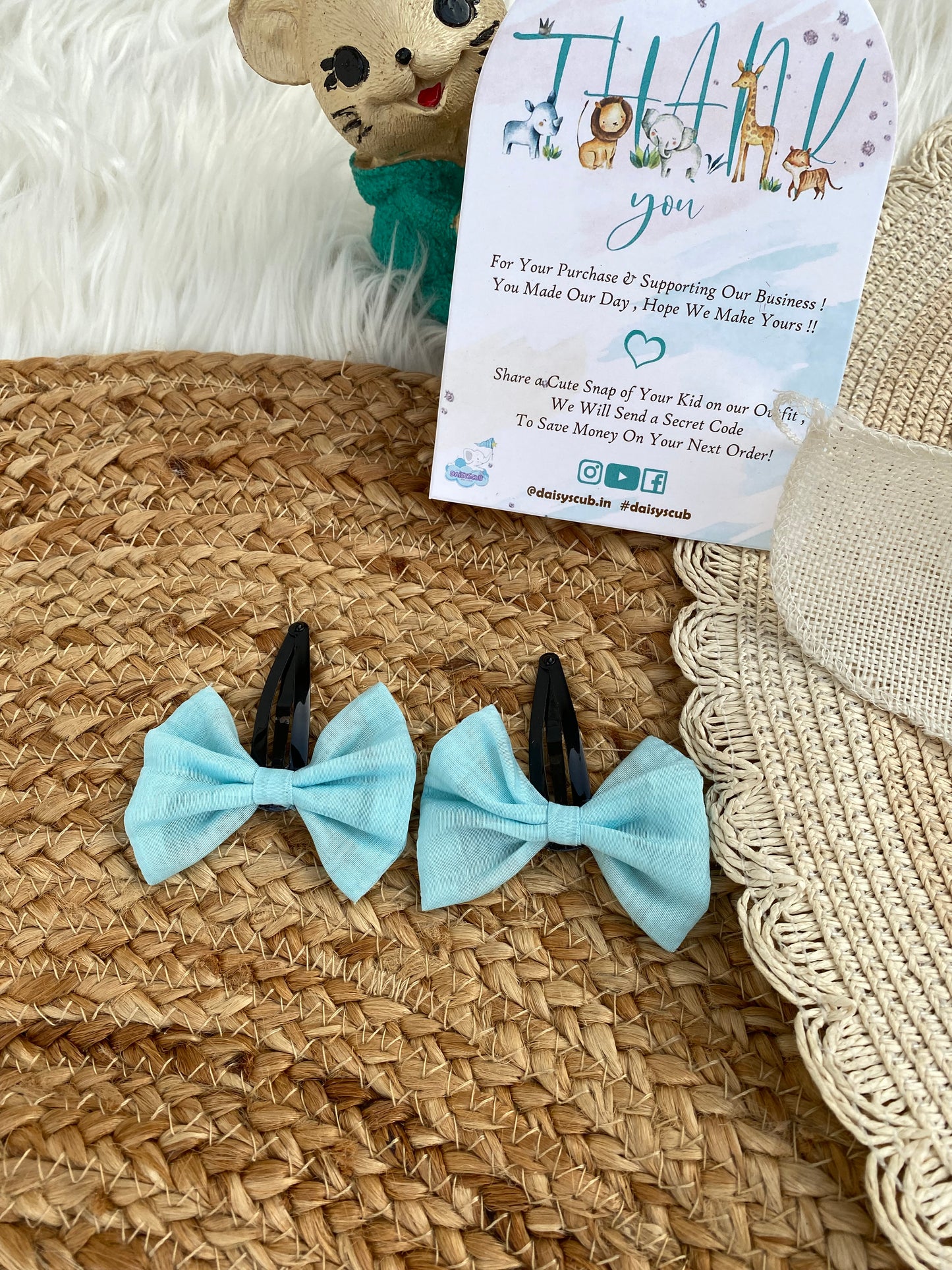 Mul Chanderi Sky Blue Hair Pin