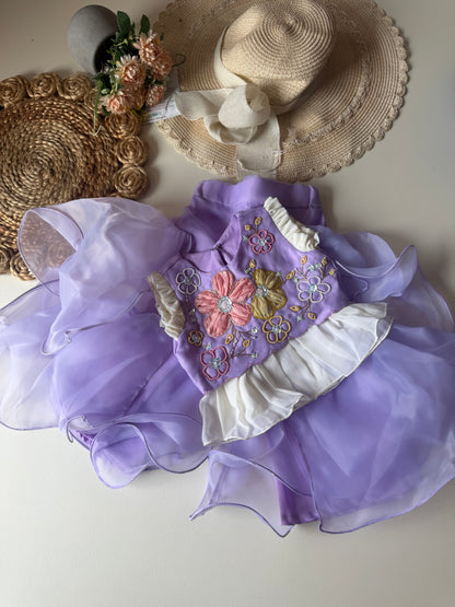Designer Handwork Floral frill top with Dramatic pant