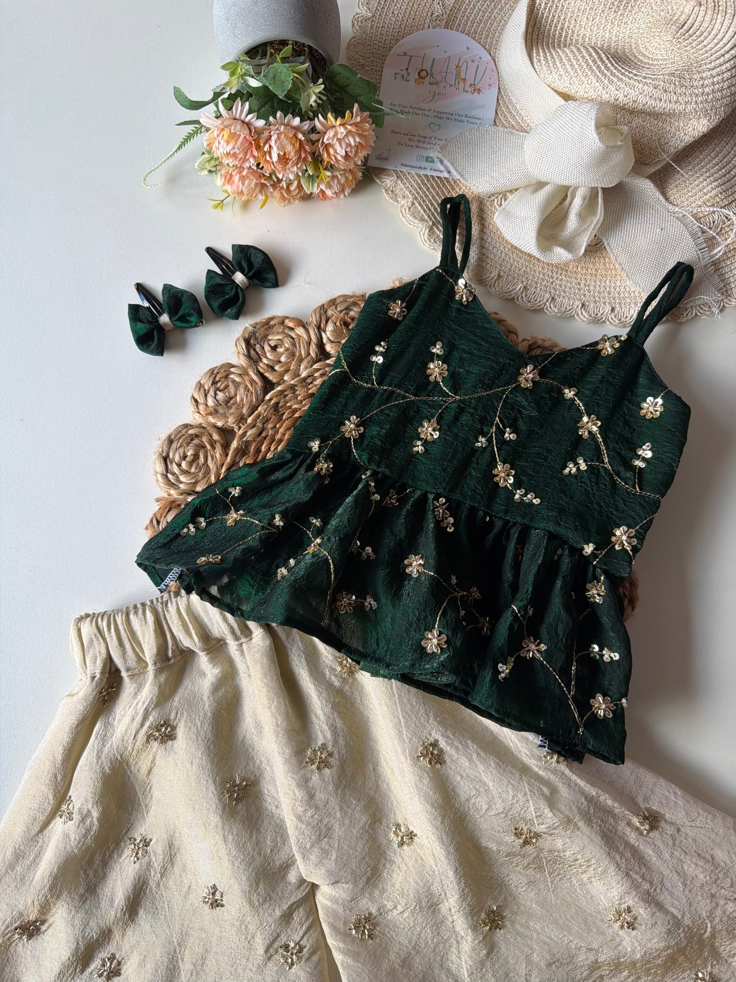 Embroidery sequin Work Peplum Co-ord Set