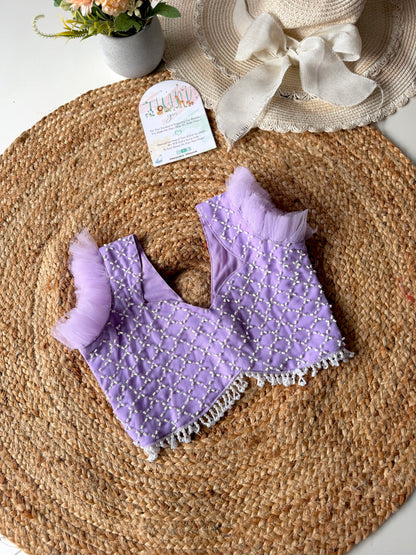 Pearl Beads Layered Net Lehenga