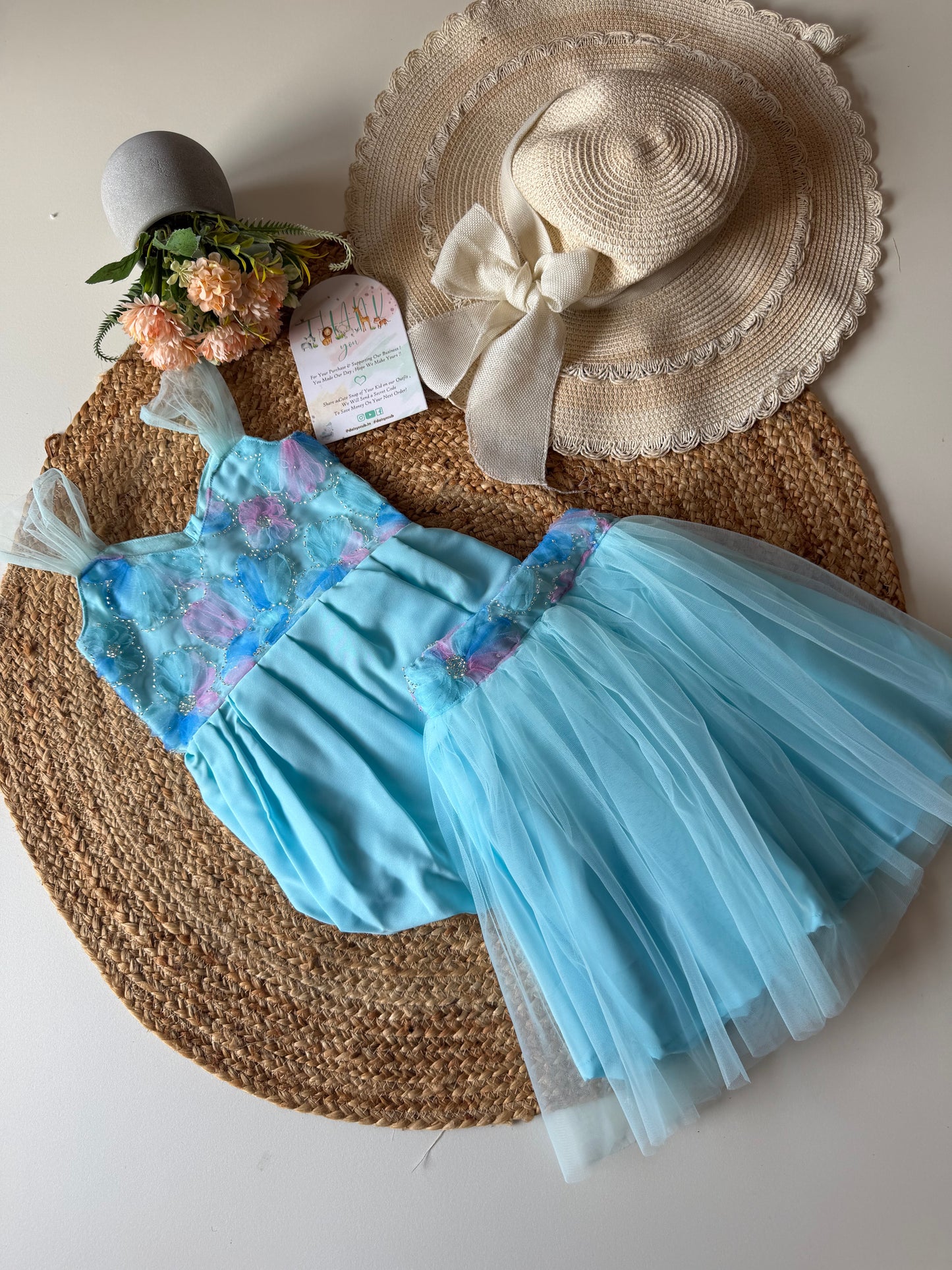 Net Romper with Tulle Skirt