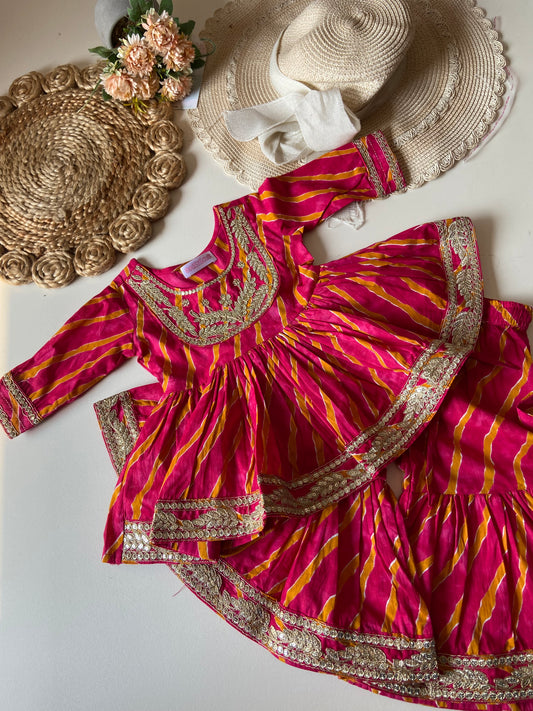 Lehariya Premium Embroidery Anarkali with Sharara Pants - Multi