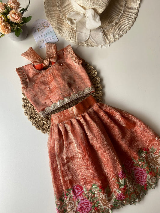 Crush Tissue Pearl Lehenga