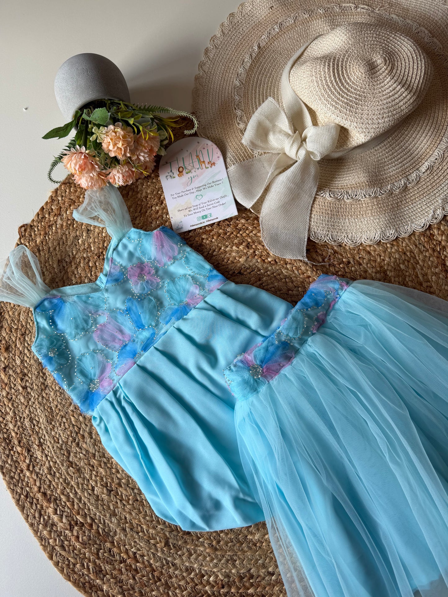 Net Romper with Tulle Skirt