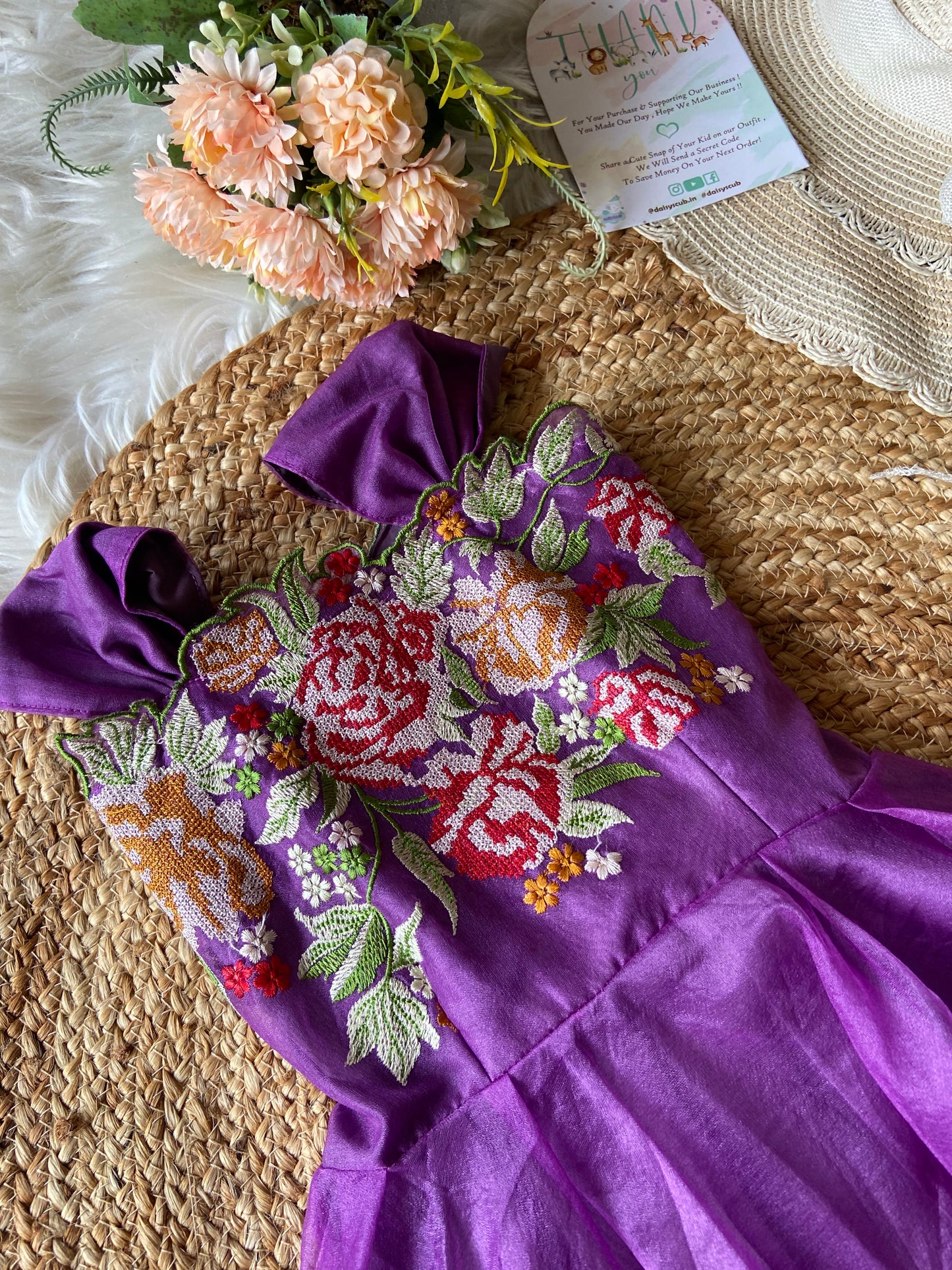 Organza Cutwork Flared Gown