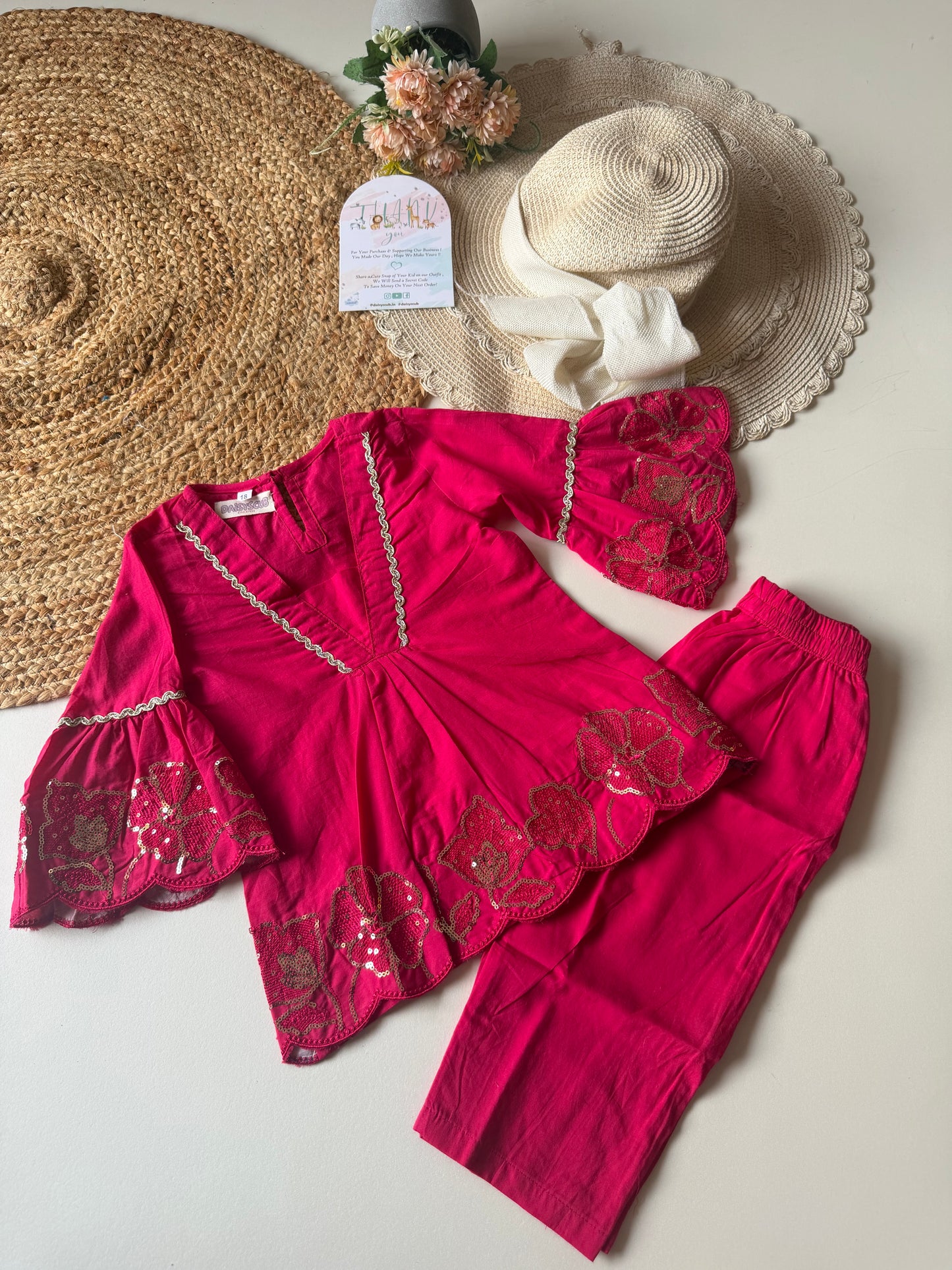 Soft Cotton Sequins Coord set