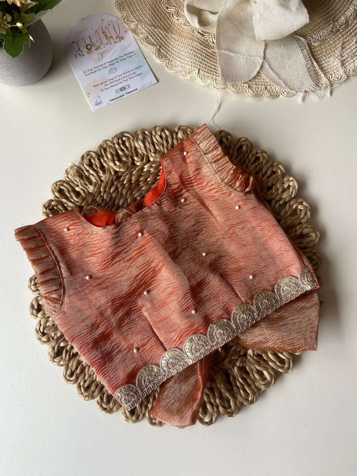 Crush Tissue Pearl Lehenga