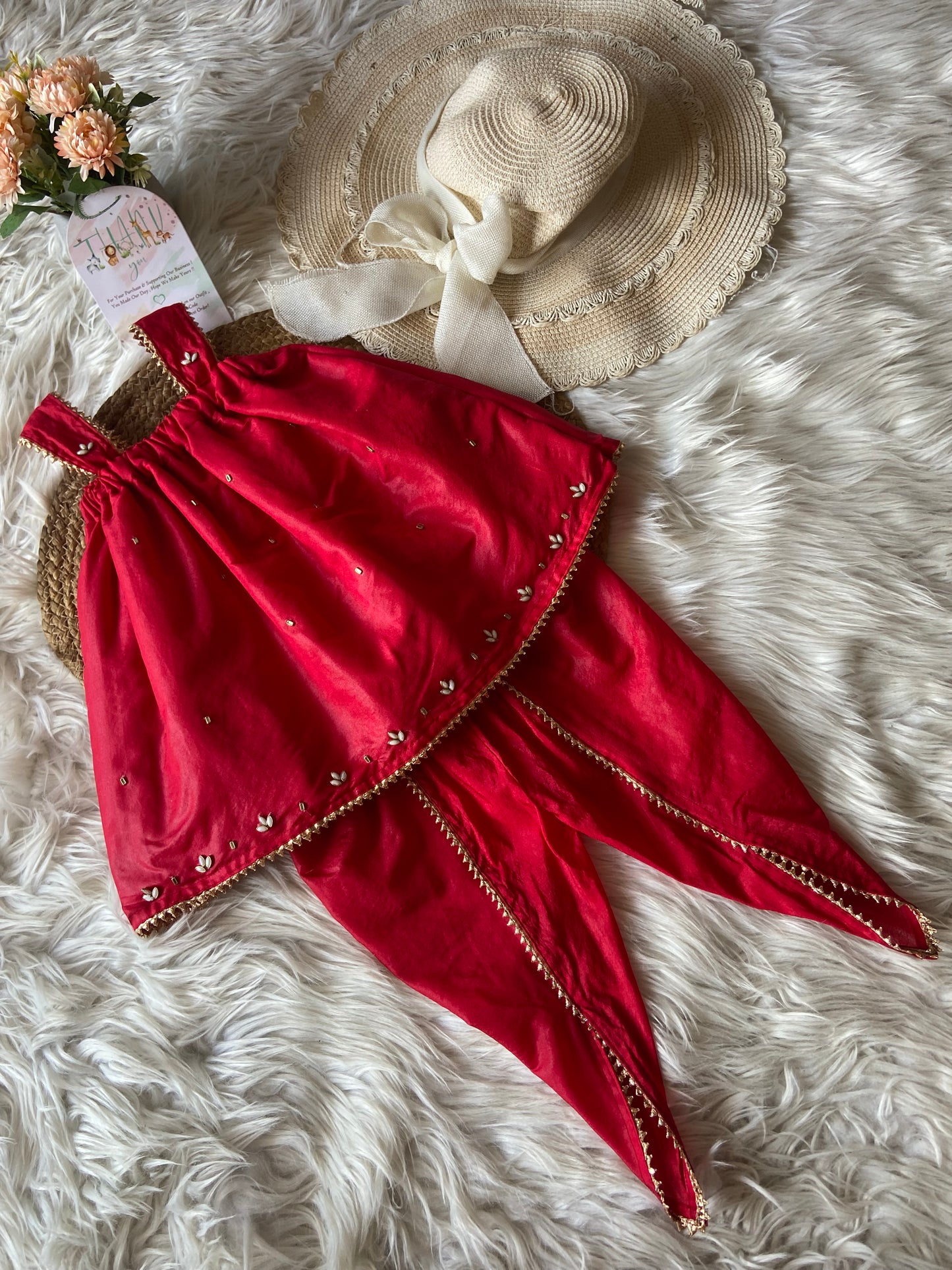 Red Gotta Co-ord Set