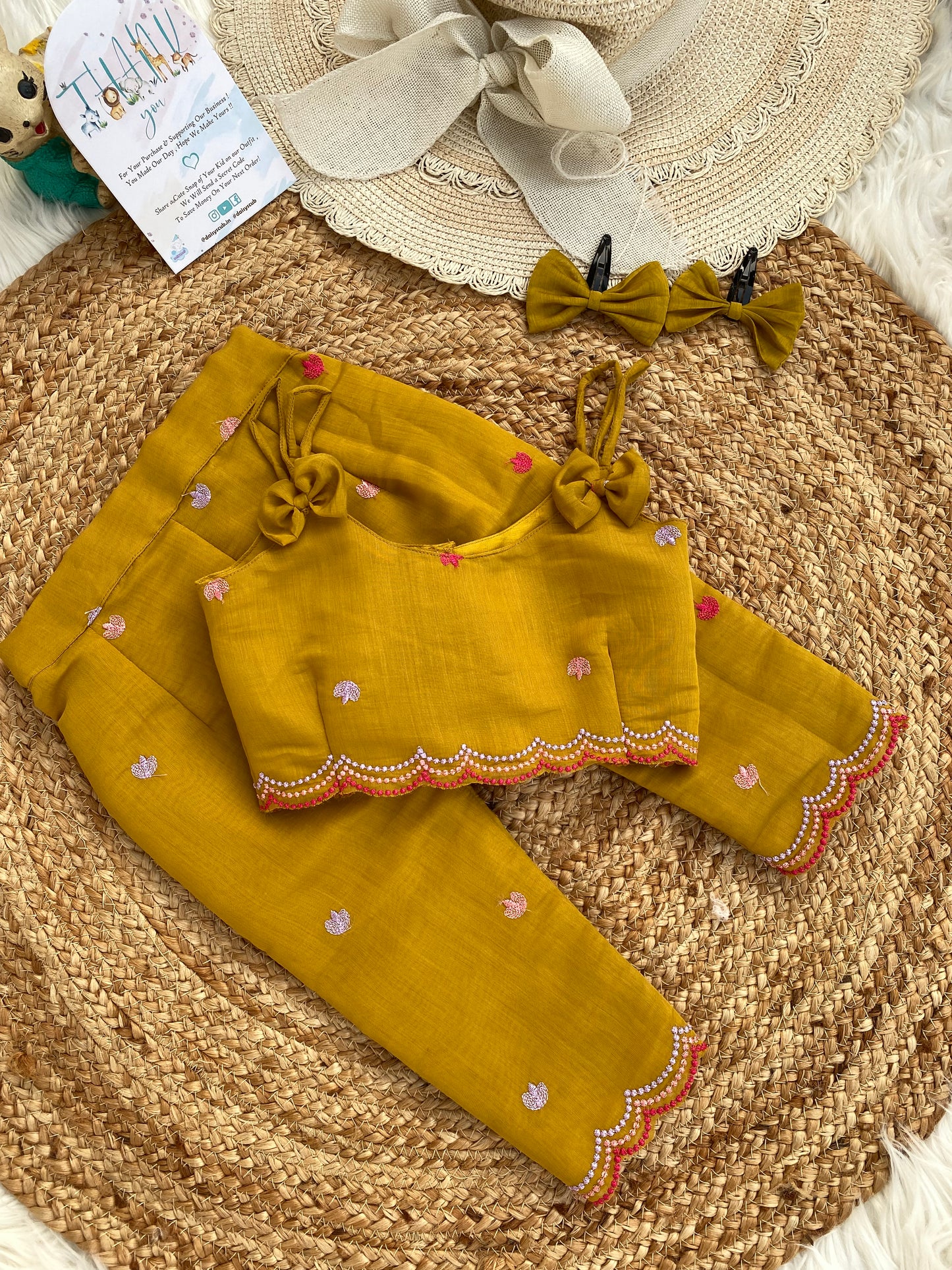 Mul Chanderi Mustard Coord set