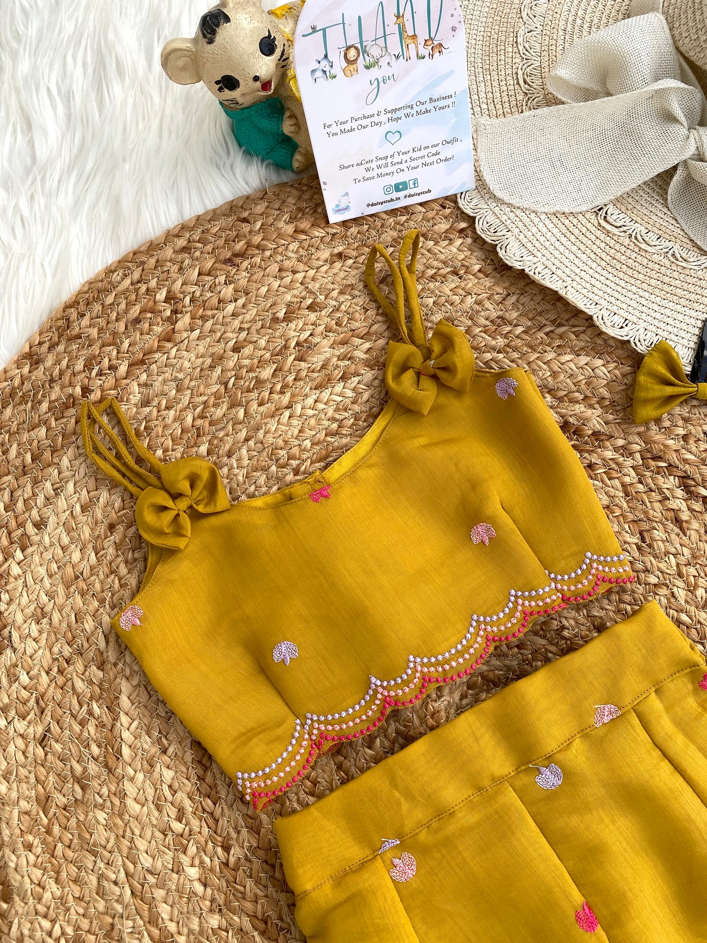 Mul Chanderi Mustard Coord set