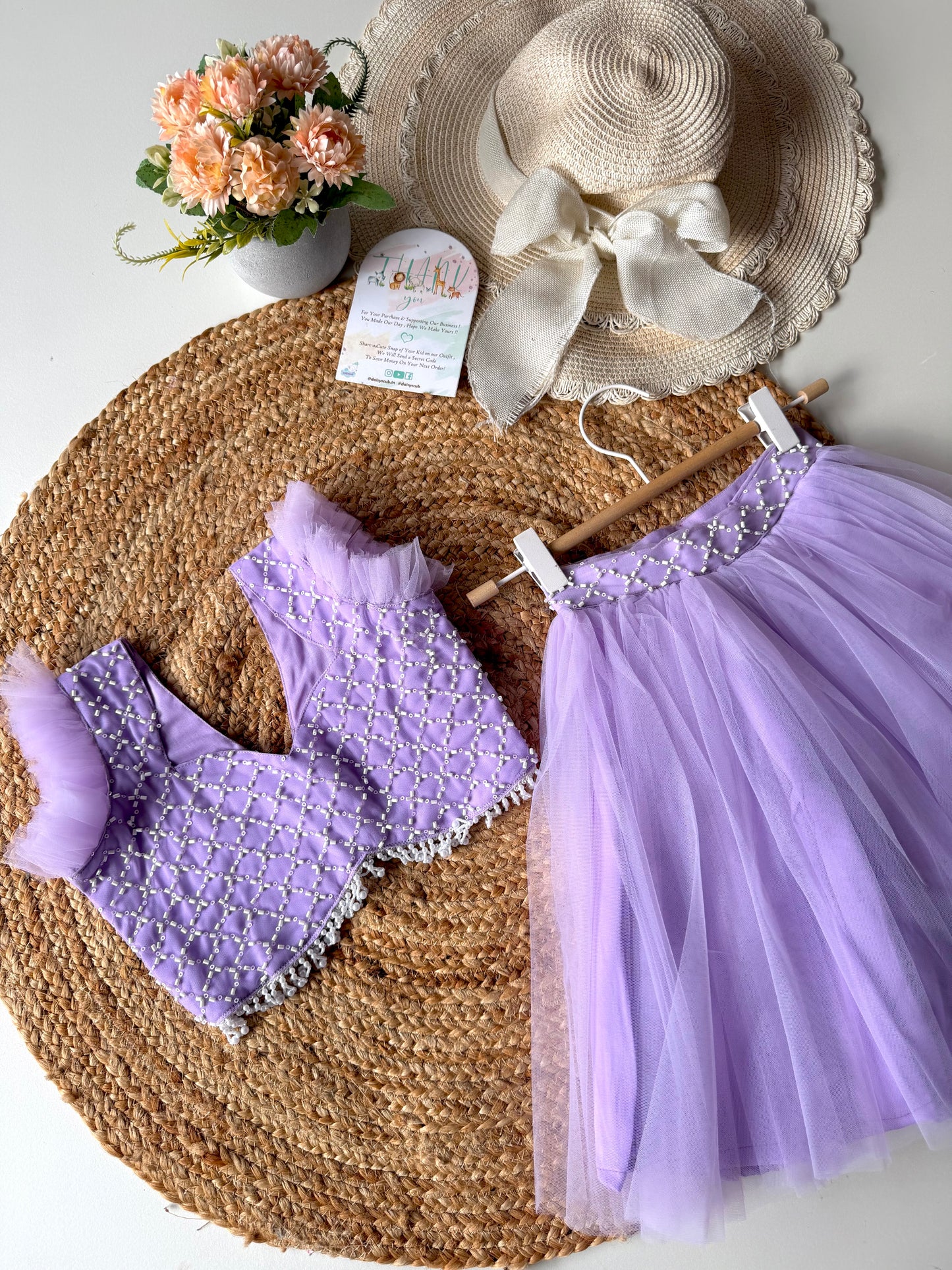 Pearl Beads Layered Net Lehenga