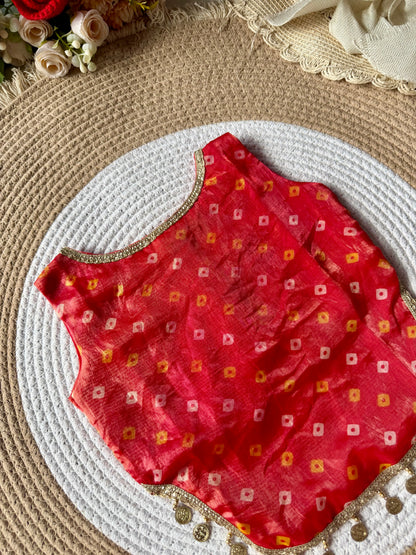 Bandhani Ghungroo Coin Top with Palazzo in 2 Colours