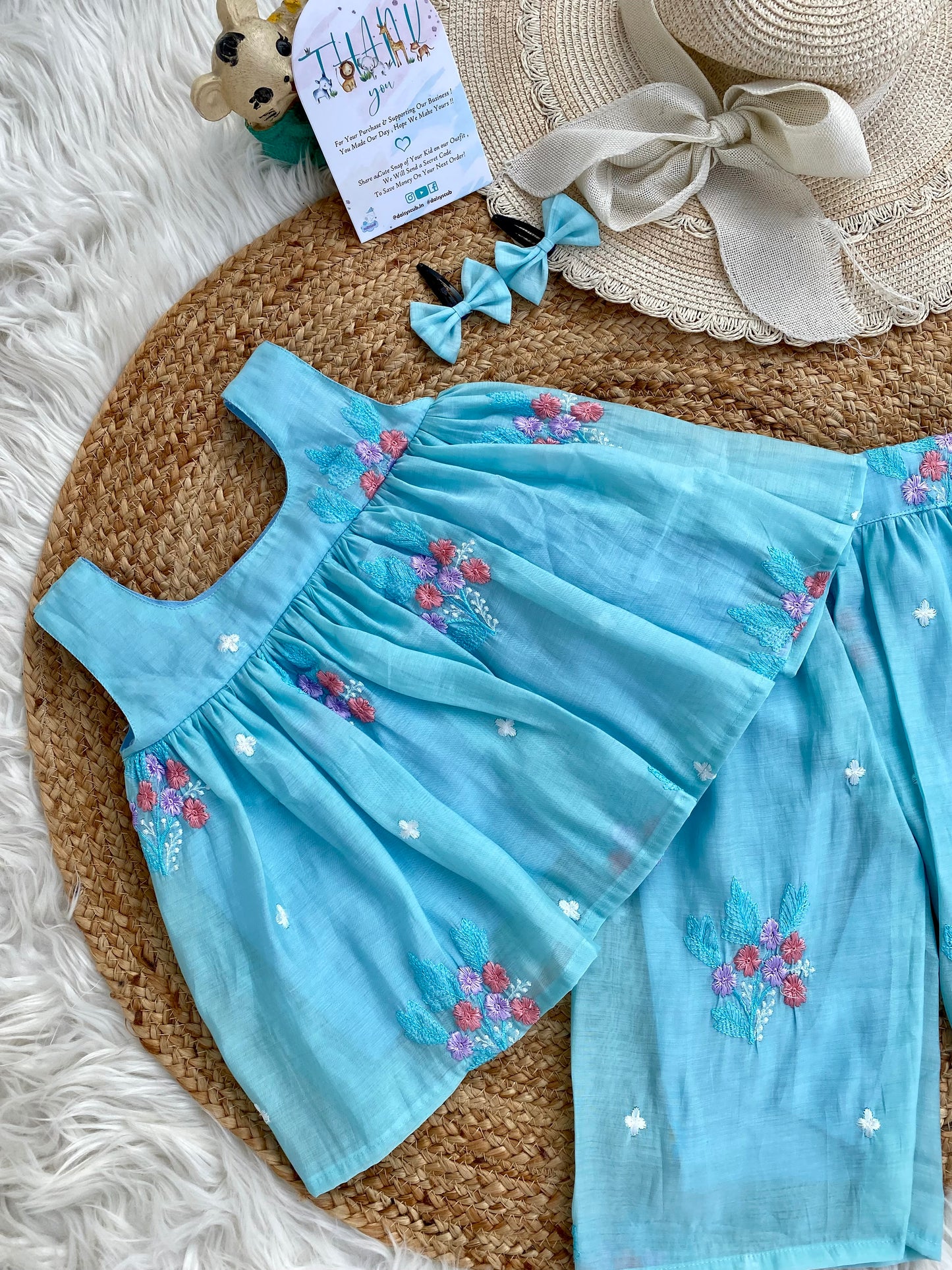 Mul Chanderi Floral Coord Set