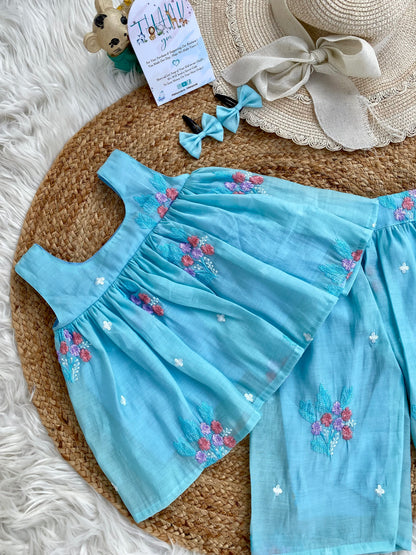 Mul Chanderi Floral Coord Set
