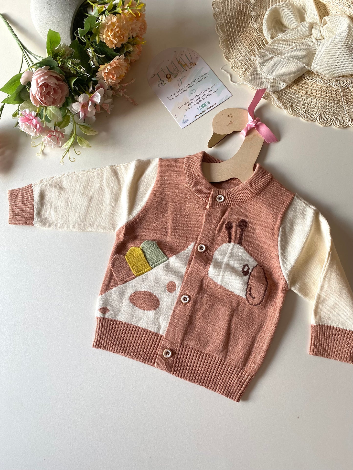 Peach Animal Theme Sweatshirt