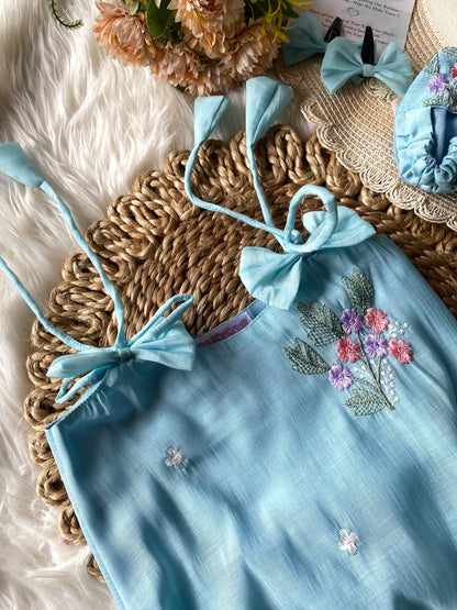 Soft Mul Cotton Skyblue Romper