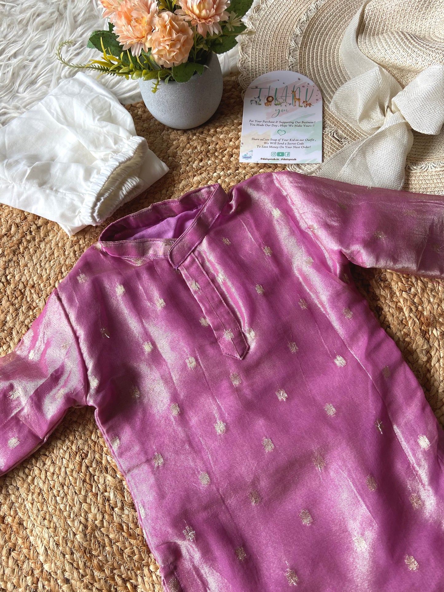 Tissue Butti Kurta Set