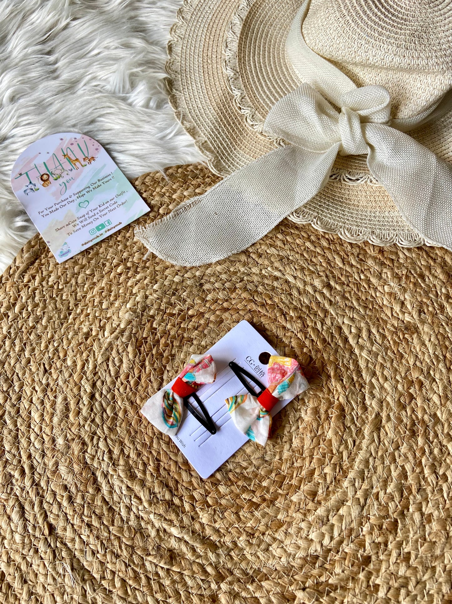 Half white Cotton Hair pin