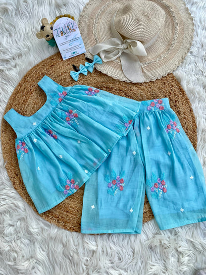 Mul Chanderi Floral Coord Set