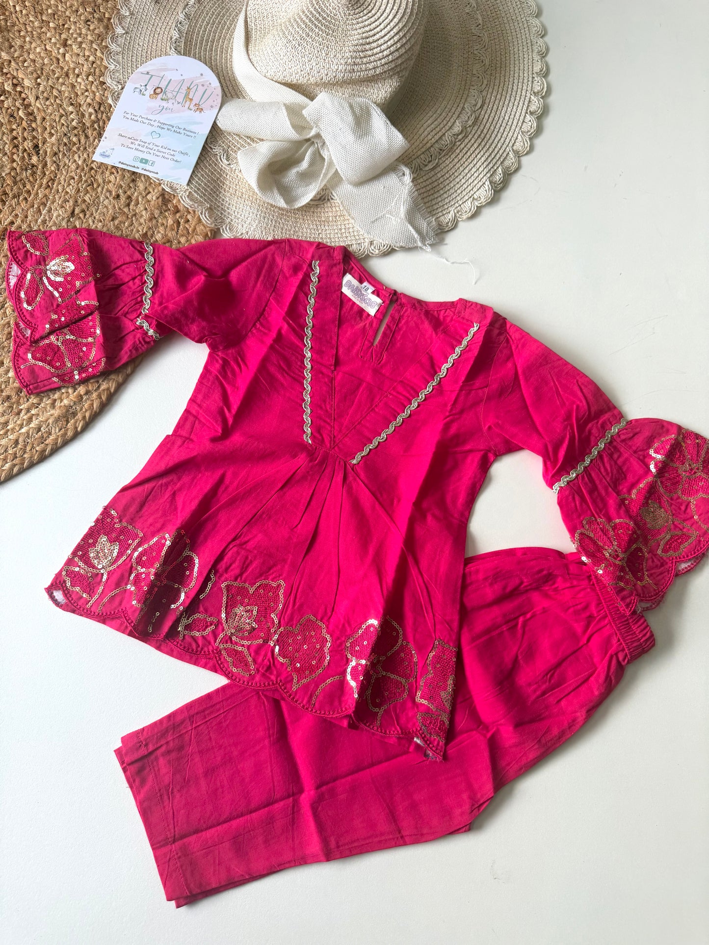 Soft Cotton Sequins Coord set