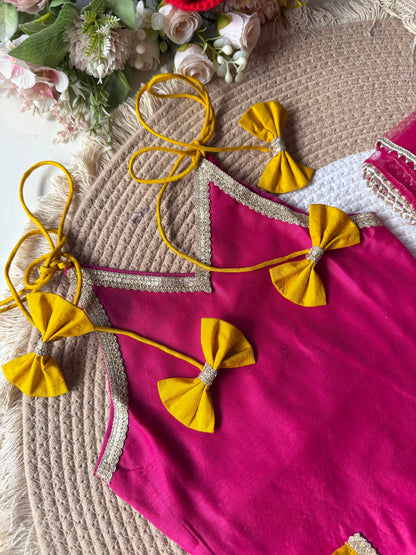Chanderi Hot Pink Kurti with Pant & Dupatta