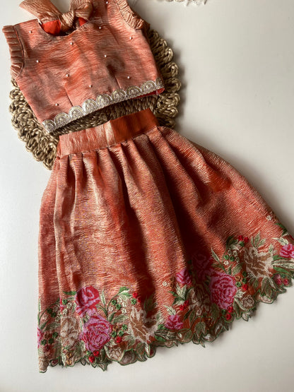 Crush Tissue Pearl Lehenga