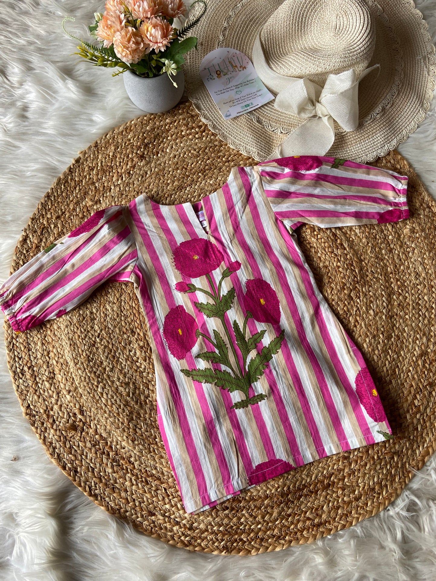 Kids Pure Cotton Floral Kurti Sets