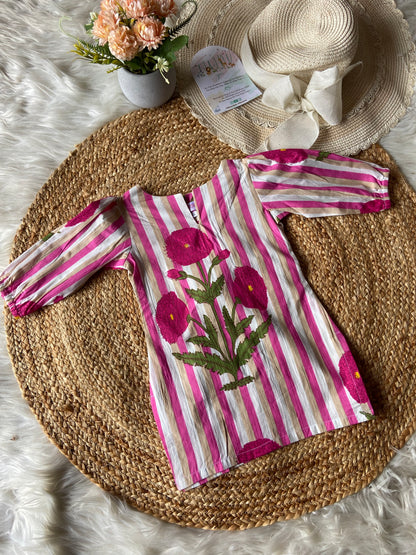 Kids Pure Cotton Floral Kurti Sets