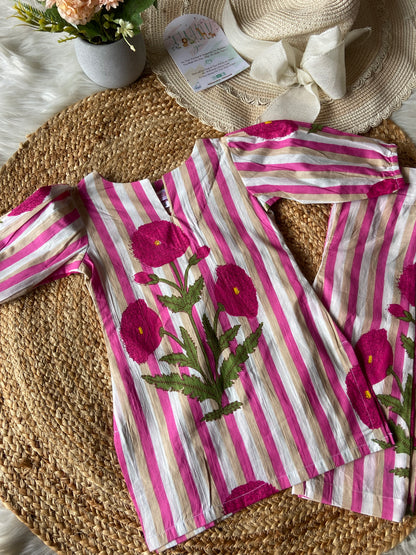 Kids Pure Cotton Floral Kurti Sets